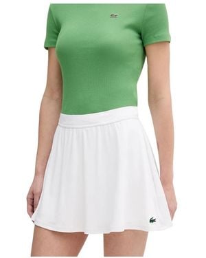 Lacoste Rokken ,Wit ,Polyester Ultra Dry Stretch Piqué Rok - Groen