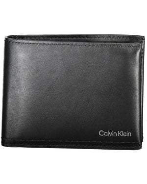 Calvin Klein Schwarzes Lederportemonnaie Mit Rfid-Blocker