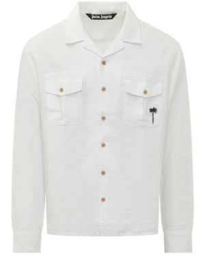 Palm Angels Denim Shirts - White