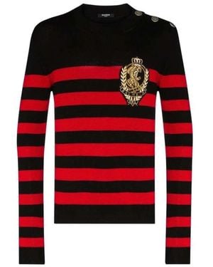 Balmain Round-Neck Knitwear - Rojo