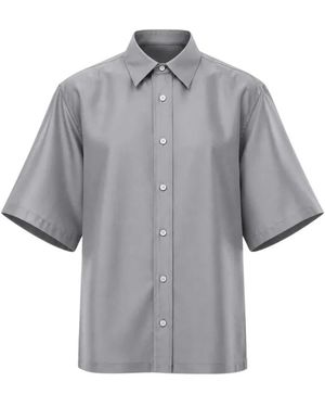 Carven Overhemden ,Grijs ,Sh 416 Overhemd Met Korte Mouwen