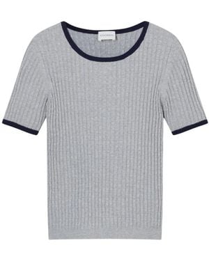 Closed Ronde Hals Gebreid T-Shirt - Grijs