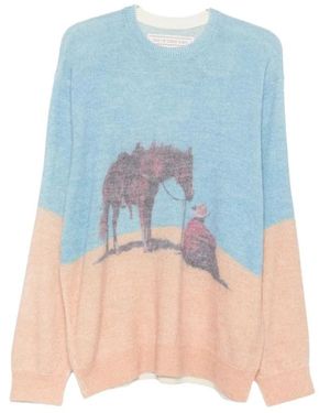 One Of These Days Round-Neck Knitwear - Blue