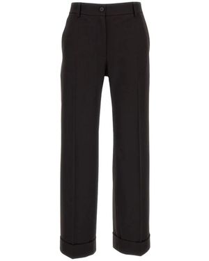 Alberto Biani Broeken ,Bruin ,Wol Tailored Wool Broeken - Zwart