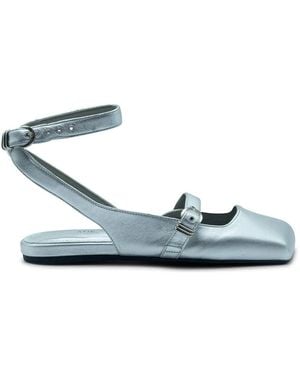 Vic Matié Vierkante Gesloten Kanaalzilveren Gespen - Blauw