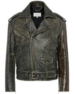 Maison Margiela Leather Jackets - Green