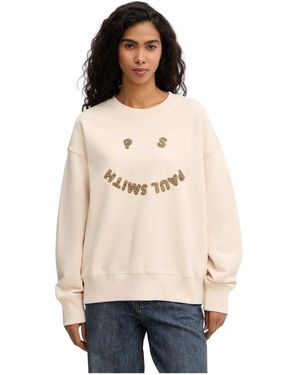 Paul Smith Hoodies & Sweatvesten ,Katoen Crewneck Sweatshirt - Naturel