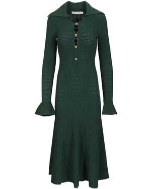 Self-Portrait Knitted Dresses - Green