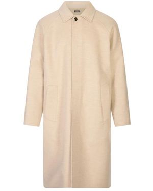 Kiton Single-Breasted Coats - Neutro