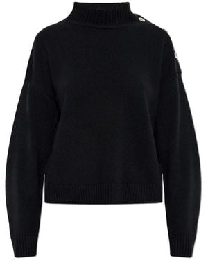 Versace Truien & Vesten ,Zwart ,Wol Wool-Cashmere Knit Boxy Sweater