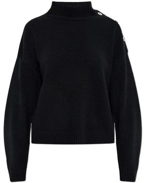 Versace Truien & Vesten ,Zwart ,Wol Wool-Cashmere Knit Boxy Sweater