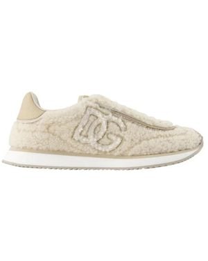 Dolce & Gabbana Dg Cushion Sheepskin Sneakers - Weiß