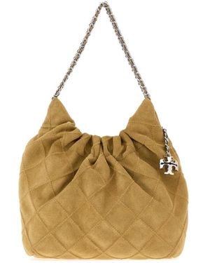 Tory Burch Mini Fleming Schultertasche - Mettallic