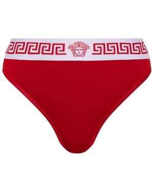 Versace High-Waisted Cotton Briefs - Rot