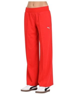 PUMA Wide Trousers - Rouge