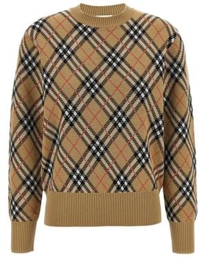Burberry Grauer Seide & Nylon Pullover - Grün