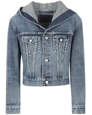 Alaïa Jassen ,Blauw ,Katoen Hooded Trucker Jacket
