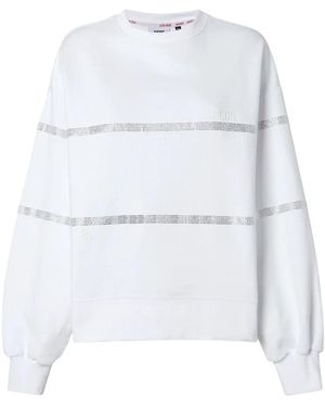 Gcds Sweatshirt Mit Kristallbesatz - Weiß