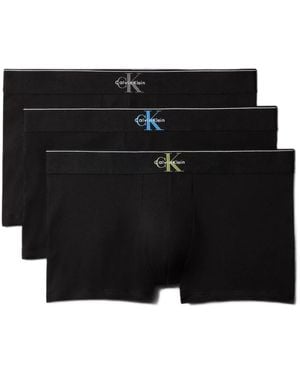 Calvin Klein Graphic Monogram Cotton Stretch 3-Pack Trunk - Zwart