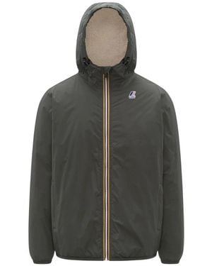 K-Way Jassen ,Groen ,Leer Le Vrai 4.0 Claude Jacket