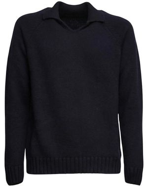 Zanone V-Neck Strickware - Blau