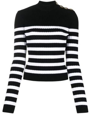 Balmain Gestreepte Coltrui - Zwart