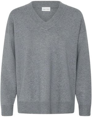 Part Two V-Neck Knitwear - Gris