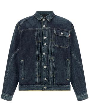 Undercover Jassen ,Blauw ,Denim Stone-Washed Denim Jacket