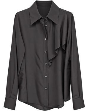 Tela Overhemden ,Grijs ,Satijn Bridget Cacao Blouse - Zwart