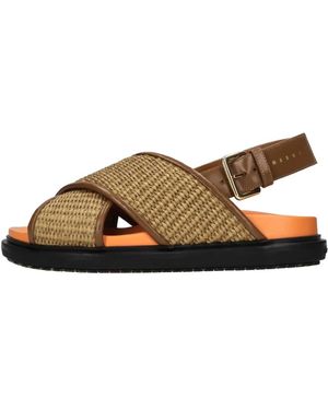 Marni Schoenen ,Veelkleurig ,Leer Sandalen - Bruin