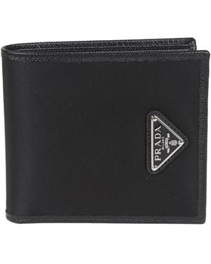 Prada Accessoires ,Zwart ,Nylon Portafoglio Orizzontale
