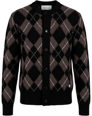 Ami Paris Cardigan Met Ruitpatroon - Zwart