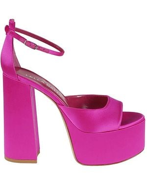 Lella Baldi Satin-Sandaletten Mit Absatz - Lila