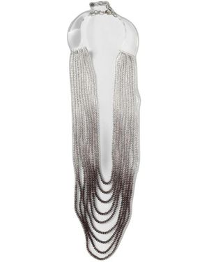 Emporio Armani Accessoires ,Grijs ,Multistrengs Ketting Van Acryl Met Degradé Kralen