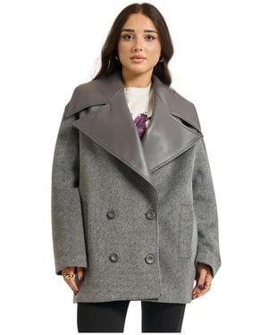 Jijil Double-Breasted Coats - Gris