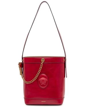 Versace Tassen ,Rood ,Leer La Medusa Bucket Bag