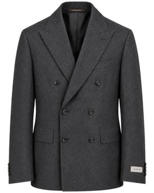 Canali Double Breasted Suits - Negro