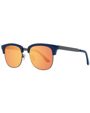 Spy Gunmetal oval sonnenbrille mit orangefarbenen gläsern - Blau