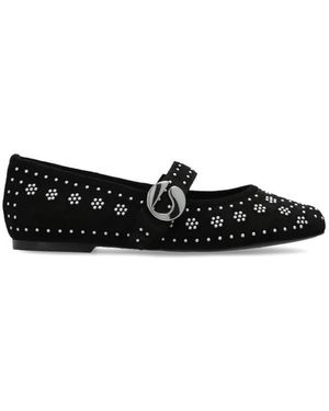 Coperni Schoenen ,Zwart ,Suède Suède Ballerina's Met Appliqués