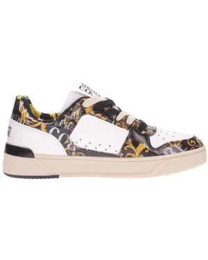 Versace Jeans Couture Schoenen ,Veelkleurig ,Leer Sneaker Pelle Intrecciata - Meerkleurig