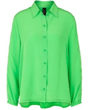 Marc Cain Leichte hemdbluse mit rüsche - Grün