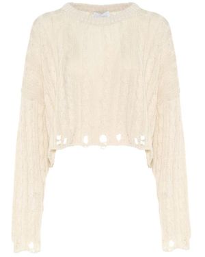 Soallure Zopfmuster-Pullover - Weiß