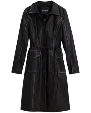 Desigual Belted Coats - Black