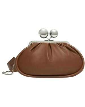 Weekend by Maxmara Bruin Leren Clutch Tas Medium
