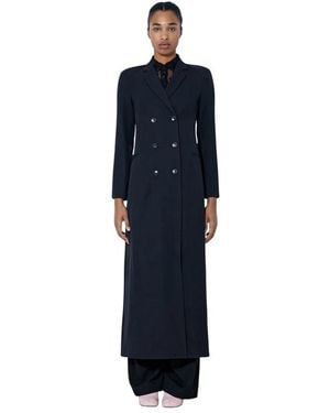 Dries Van Noten Ronna Double-Breasted Wool Coat - Blauw