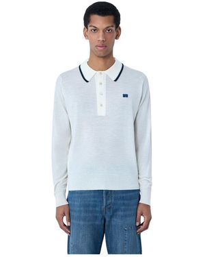 Wales Bonner Tops ,Wit ,Wol Henry Polo - Blauw