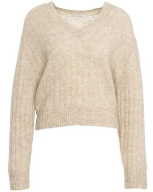 Second Female V-Neck Knitwear - Natural