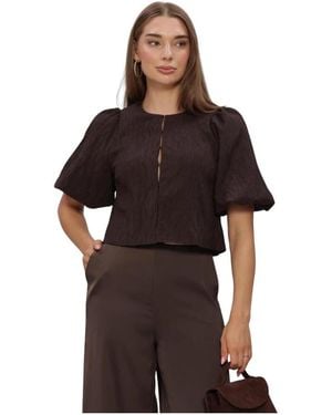 Y.A.S Yasminu 2/4 Korte Top - Bruin
