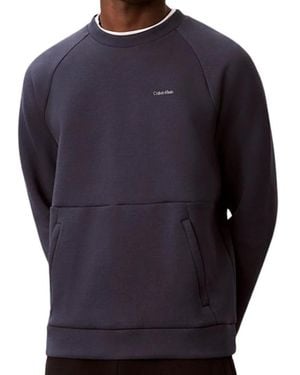 Calvin Klein Hoodies & Sweatvesten ,Blauw ,Katoen Performance Double-Knit Sweatshirt