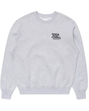 Edwin Hoodies & Sweatvesten ,Grijs ,Katoen Rare Spins Sweatshirt - Wit